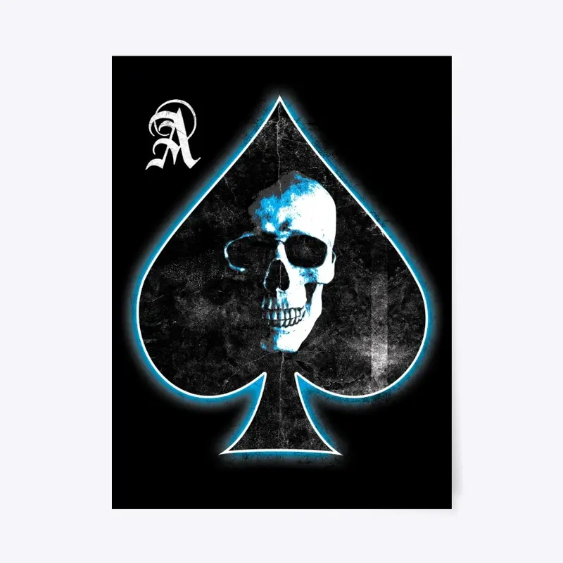 Skull Ace of Spades Skull in Shadows